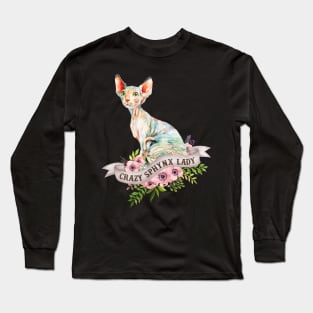 Crazy Sphynx Lady Long Sleeve T-Shirt